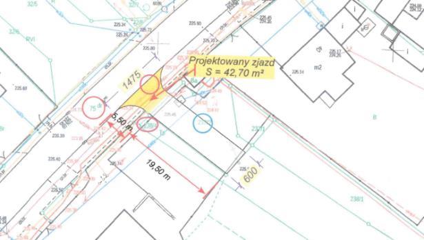 nr 75) zjazd na działki 237/2 i 238/2 w zakresie opracowanie