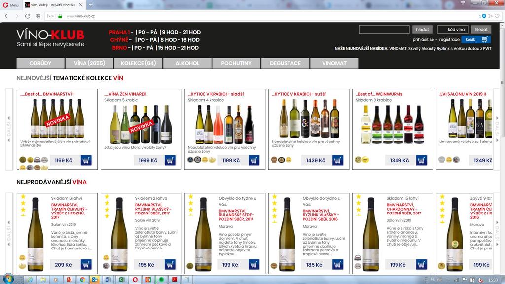 Rok założenia: 2007. Dwie strony internetowe: vino-klub.cz 