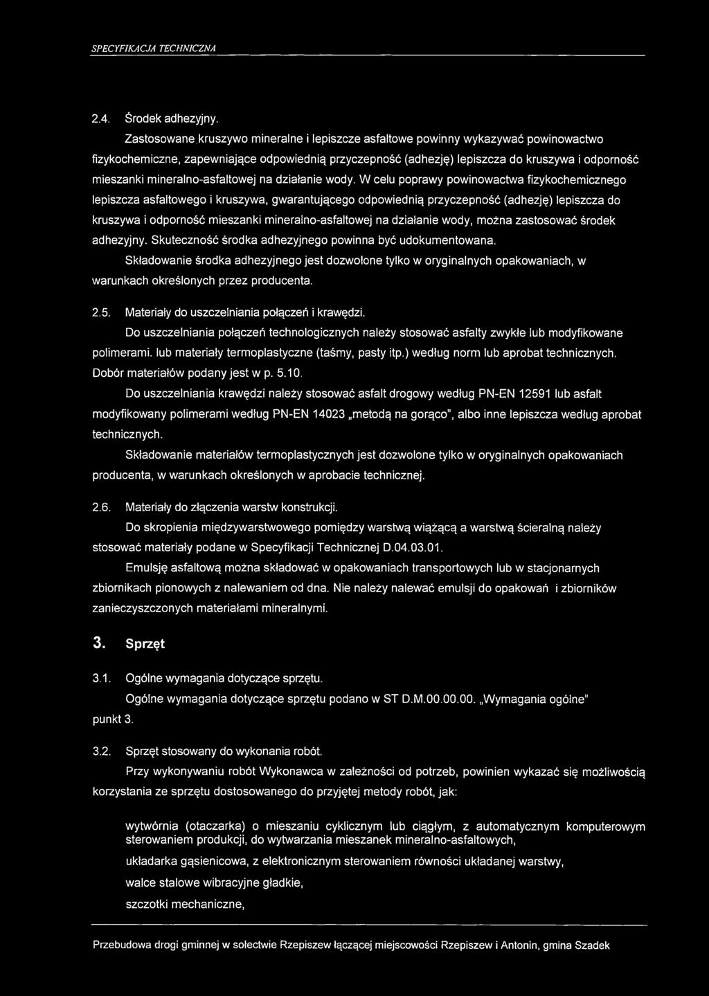mineralno-asfaltowej na działanie wody.