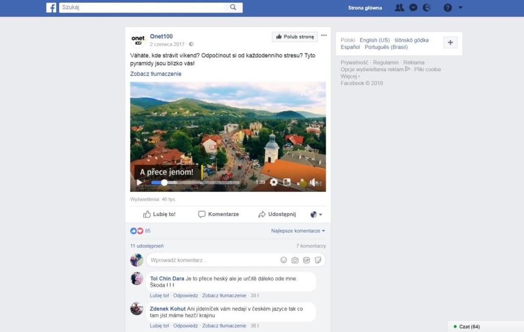 Miasto Ustroń REFERENCJE 3 short video w języku polskim i 3 short video w języku czeskim