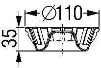 Wpusty łazienkowe Classic i Der Superflache System System modułowy Nasadki do uszczelniania płynnymi masami izolacyjnymi Variofix max. 23 max.