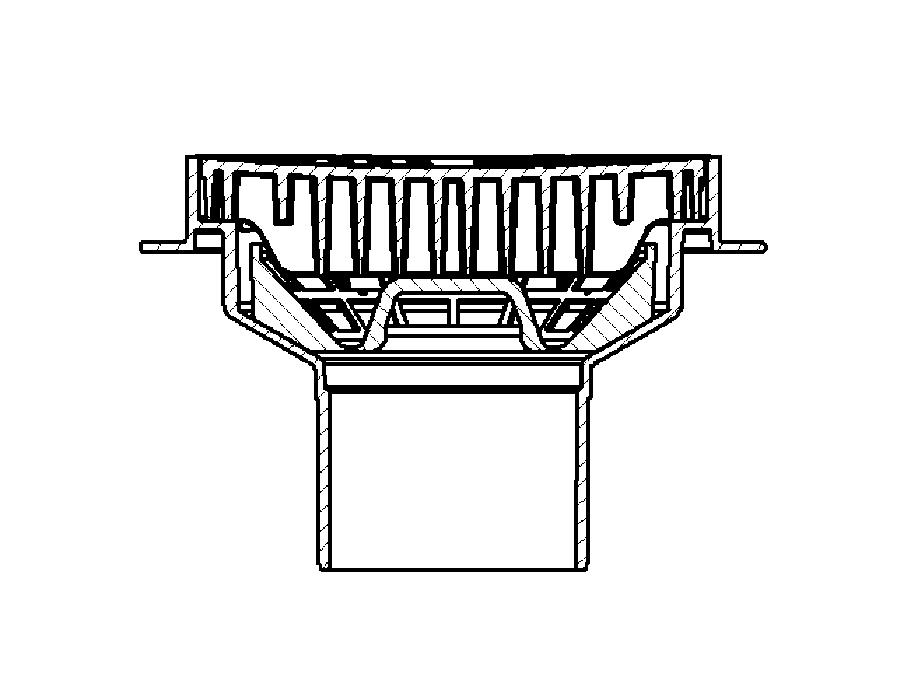 z nasadką kwadratową z Ecoguss 247 mm x 247 mm z krawędzią połączeniową i okrągłym rusztem szczelinowymø 234 mm, z systemem Lock & Lift klasa B.