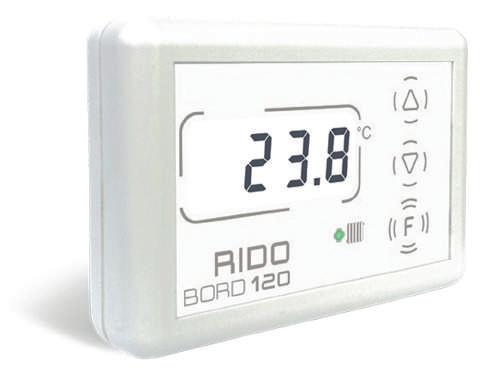 Rido Bord 10 Termostat pokojowy przeznaczony jest do kontrolowania temperatury znajdującej się w pomieszczeniu poprzez włączanie i wyłączanie przypisanej do urządzenia pompy obiegowej.