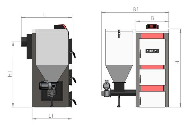 PRZEKRÓJ 14 kw PRZEKRÓJ Dane techniczne Lp. Parametr Jedn. 1. Moc nominalna kw 1kW 14kW kw.