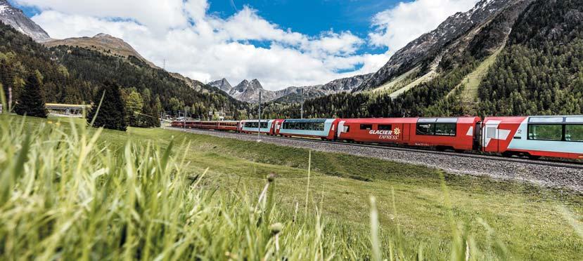 Koleje Retyckie. Ekspress Lodowcowy Rhätische Bahn Koleje Retyckie Tel. +41 (0) 81 288 65 65 www.rhb.ch railservice@rhb.