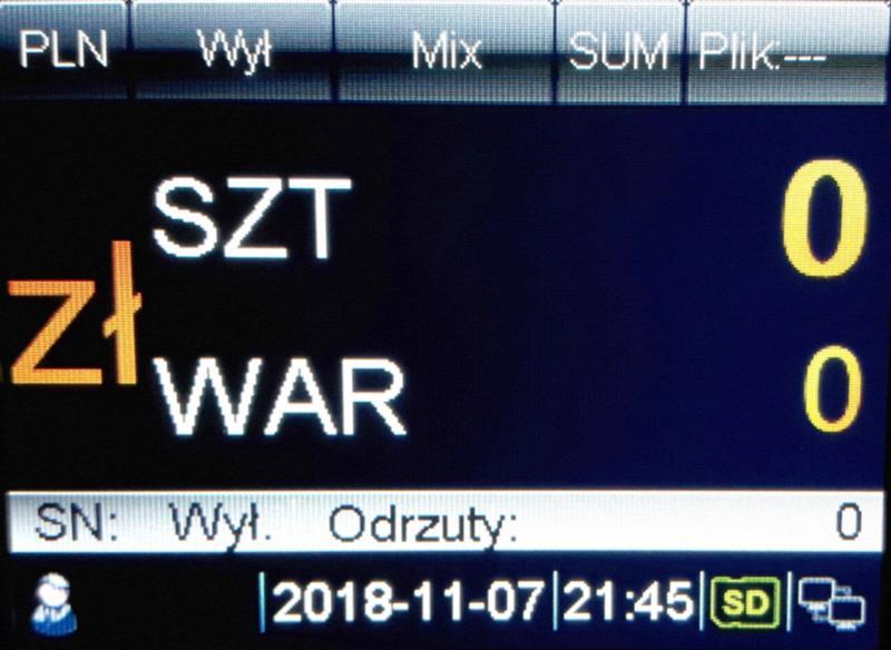 Rysunek 1 Przed liczeniem, dostosuj prowadnice do rozmiaru banknotów, których używasz, poprzez zsunięcie ich do