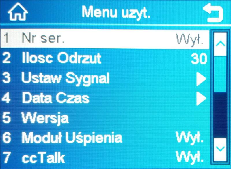 2. Ustawianie pojemności kieszeni odrzutów a) Przejdź do pozycji 2 Ilosc Odrzut b)