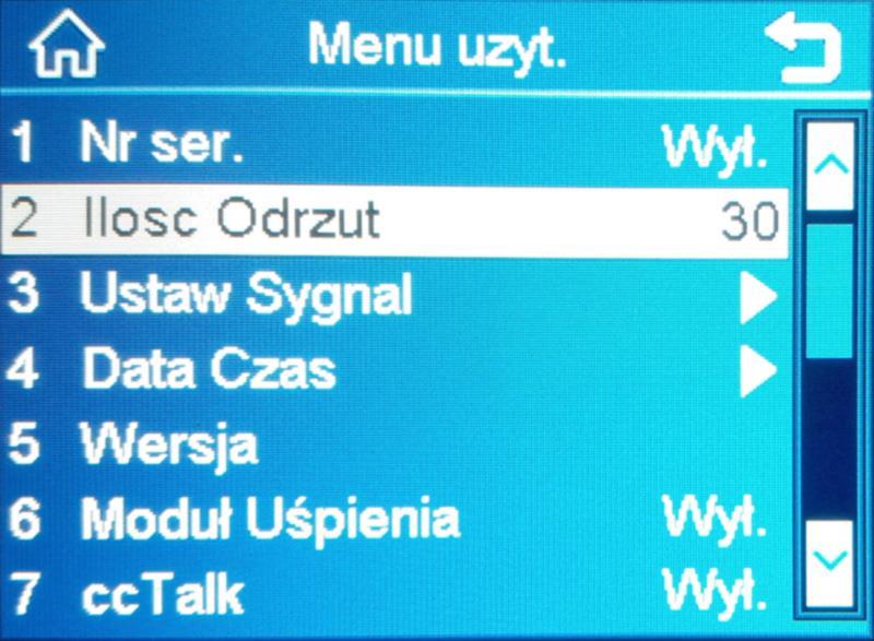 przycisku DRUK (dostępne pojemności kieszeni to: 50, 40, 30 lub 20 banknotów) c) Wciśnij