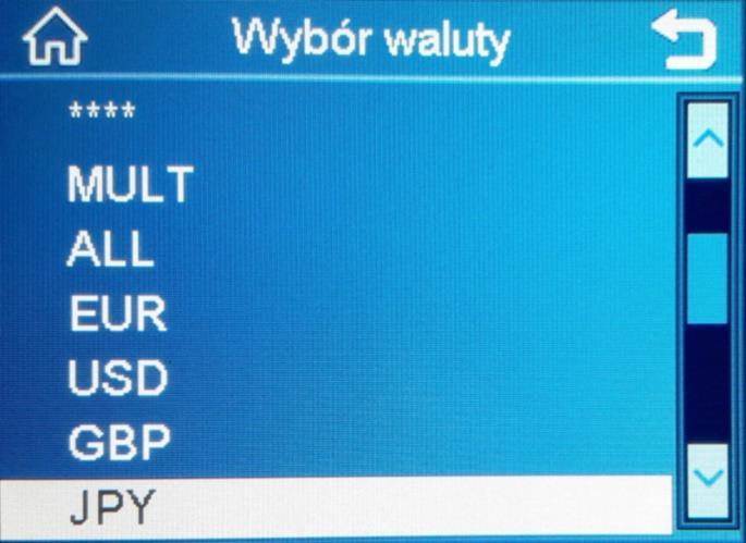 "EUR" - Euro "USD" - Dolar amerykański GBP - Funt brytyjski etc.