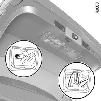 POKRYWA BAGAŻNIKA: wersja kombi (2/2) 3 4 5 Otwieranie ręczne od wewnątrz W przypadku braku możliwości odblokowania zamka bagażnika, można go otworzyć ręcznie od wewnątrz.