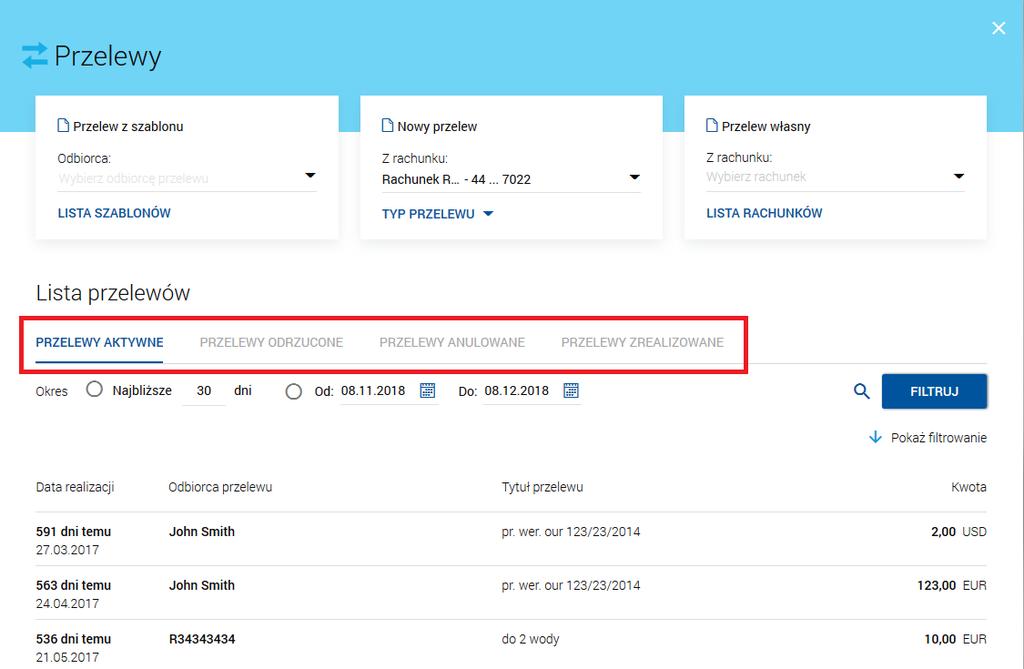 3. Zmiany w wyglądzie i funkcjonalności Prezentacja filtru dat na