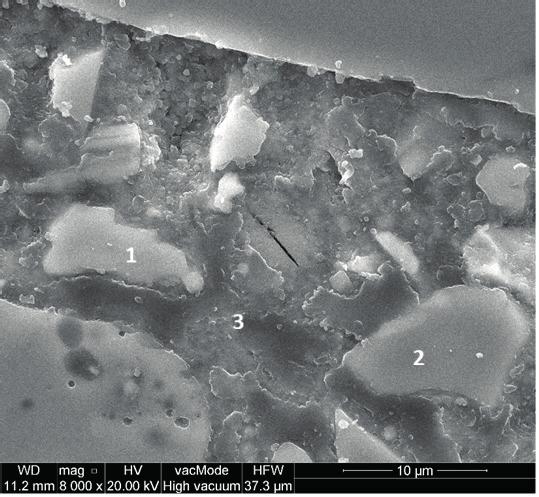 into cement matrix [Fig. 4a]. On the other hand, the dust addition to concrete [Fig.