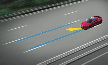 Kiedy pojazd poprzedzający przyspiesza, nowa Kia Stinger również samoczynnie przyspiesza do zadanej prędkości lub utrzymuje dystans.