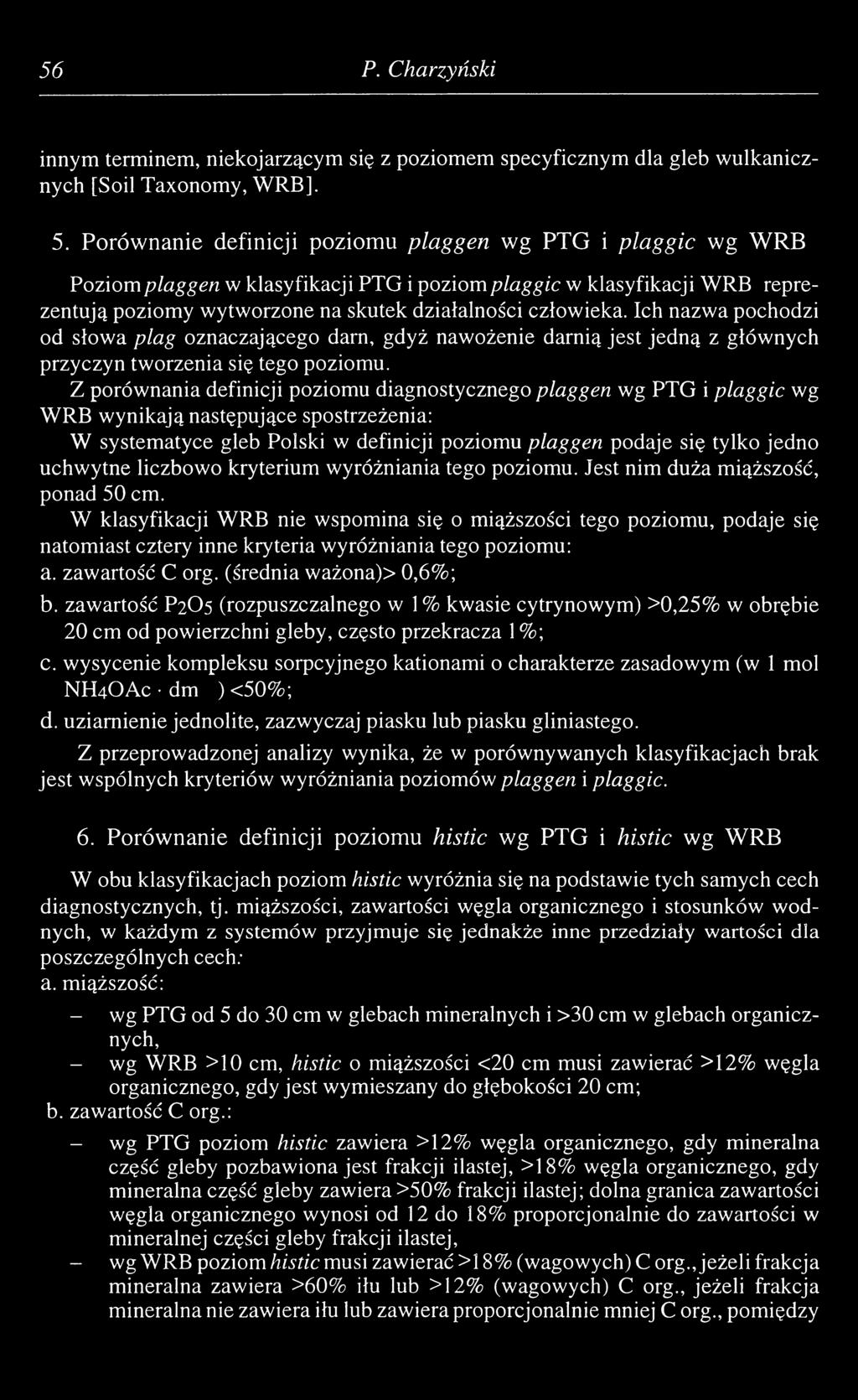 człowieka. Ich nazwa pochodzi od słowa plag oznaczającego darn, gdyż nawożenie darnią jest jedną z głównych przyczyn tworzenia się tego poziomu.