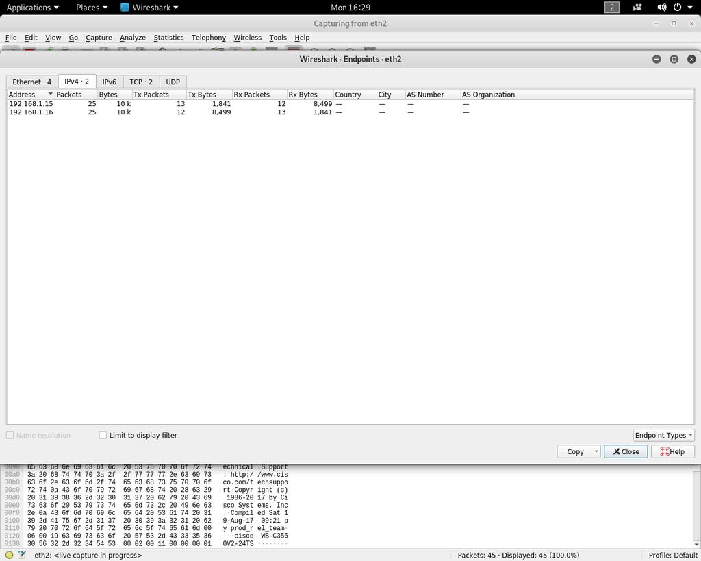 Uruchom WireShark na interfejsie ethx. Rys. 2. D7 Zaprezentuj wyniki działania WireShark po kilku minutach monitoringu sieci laboratorium 204 (które hosty są aktywnymi w sieci?). 7. Xplico Uwaga!