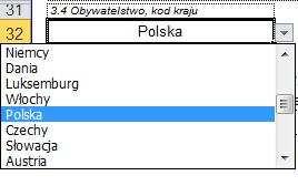 CZĘŚĆ B INFORMACJE DOTYCZĄCE CE OPERACJI NALEŻY WYBRAĆ, Z LISTY