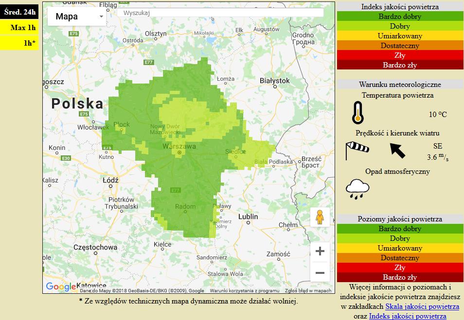 [w µg/m 3 ] na automatycznych stacjach