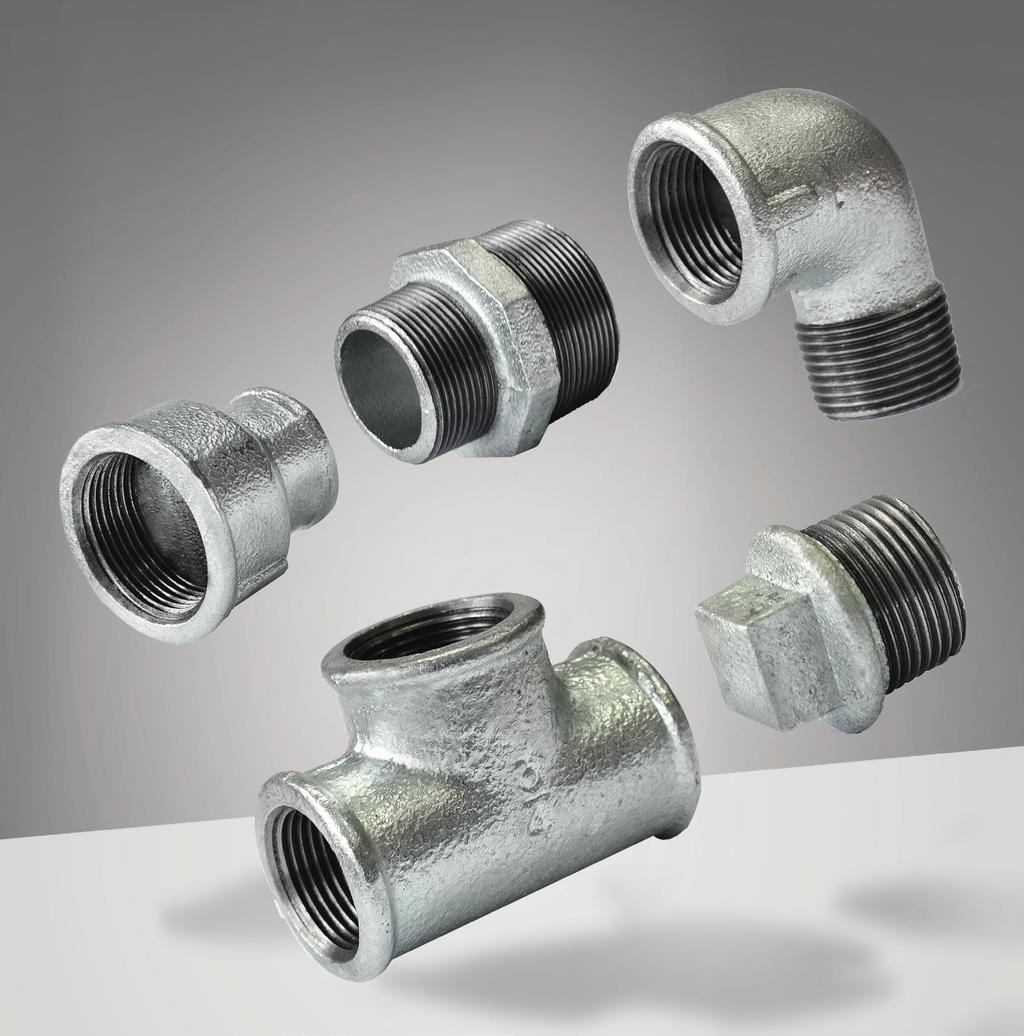 2 3 ZŁĄCZKI OCYNKOWANE STRONG MALLEABLE IRON FITTINGS STRONG VERSION Złączki ocynkowane z żeliwa ciągliwego Przeznaczone do stosowania w instalacjach wodociągowych i centralnego ogrzewania.