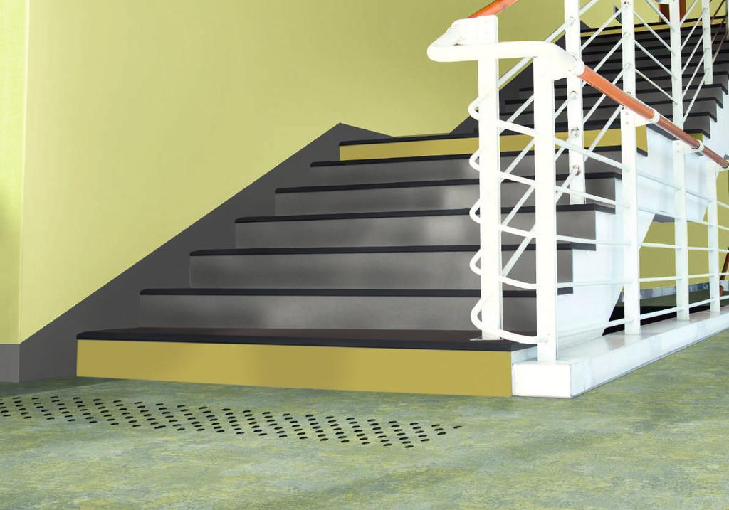 ROZWIĄZANIE TAPIFLEX STAIRS CEL: ZWIĘKSZENIE BEZPIECZEŃSTWA NA SCHODACH Ponieważ na schodach często dochodzi do upadków, należy im poświęcić szczególną uwagę.