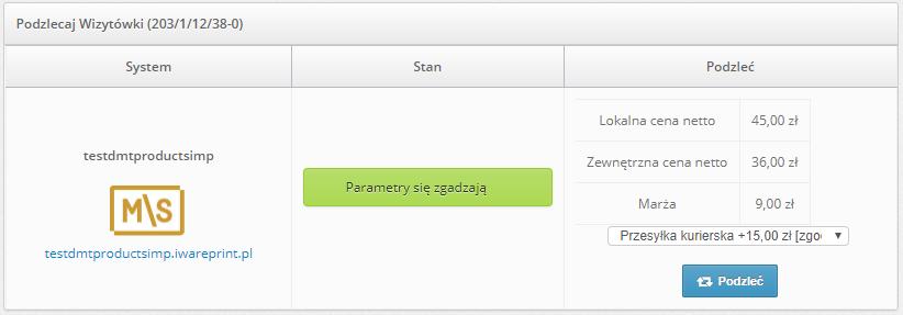 5. W drukarni podzlecającej, w sekcji managera plików do zlecenia, pojawi się opcja preflight DMT 6.