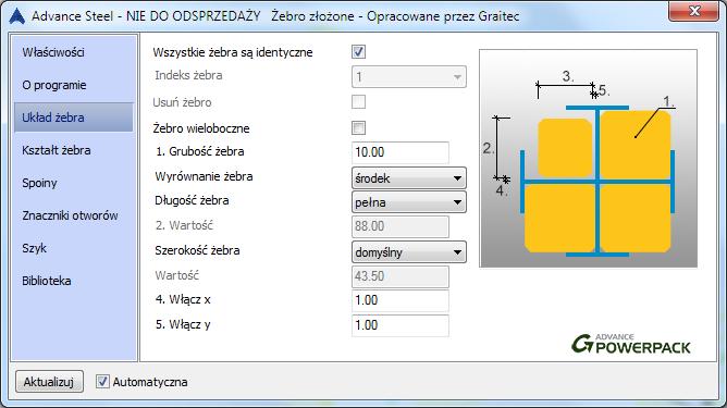 Blachy wstawione przez połączenie mogą być spawane lub śrubowane oraz umieszczone w różnych miejscach profili zależnie od sytuacji.