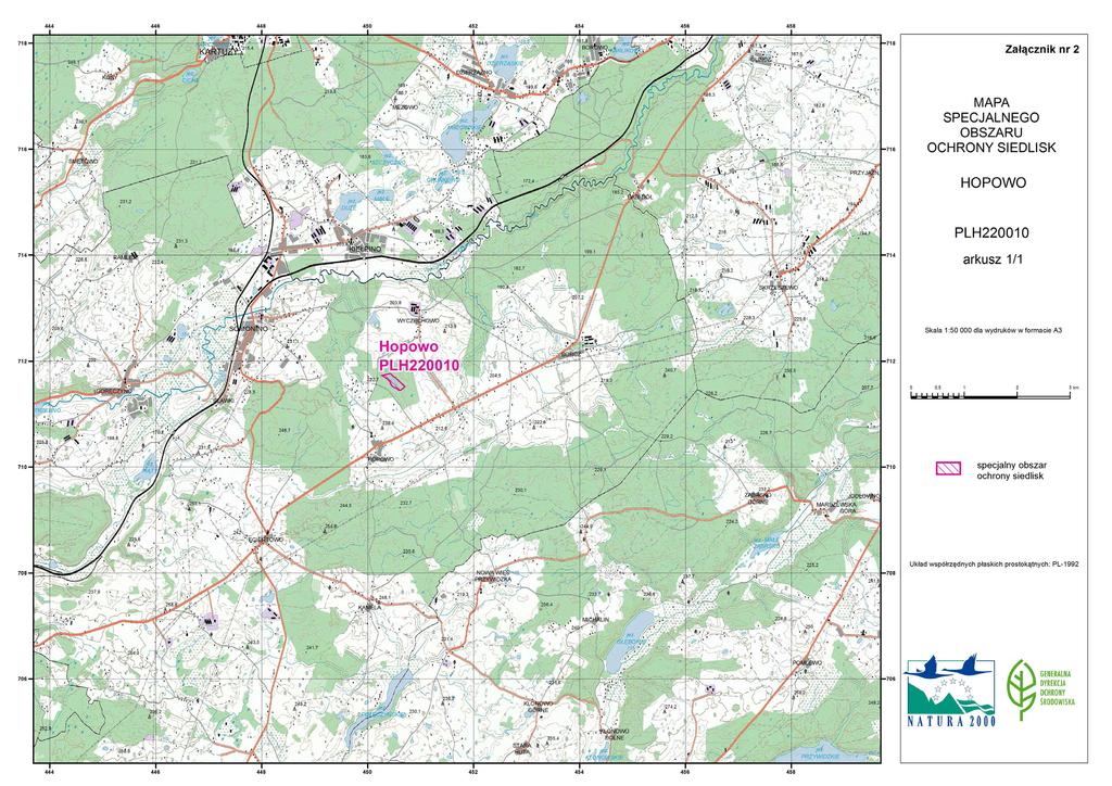 MAPA SPECJALNEGO OBSZARU OCHRONY SIEDLISK HOPOWO