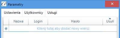 Użytkownicy Parametry Użytkownicy służą do wprowadzenia danych logowania Web Api GLS (rys.