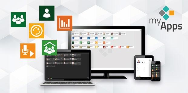 stacjonarny, laptop, smartfon czy tablet. Users App pozwala łatwo i szybko znaleźć pracowników i współpracowników i skontaktować się z nimi przez czat, e-mail lub wideo/rozmowę telefoniczną.