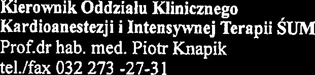 lfax 032 273-27-3 1 Centrala Slrlskiego Centrum Chor6b Serca tel.