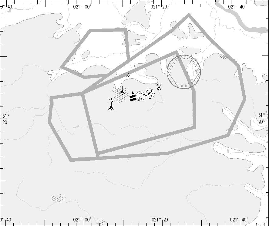 VISUAL OPERATION CHART AIRSPACE: FIS WARSZAWA 119.450 FIS KRAKÓW 119.275 MATZ EPRA A: ft-6500ft MATZ EPRA B: 1500ft-6500ft AD ELEV 623 RADOM APPROACH 128.