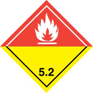 Nr 4.1) Tło: białe z siedmioma czerwonymi pionowymi paskami; Symbol (płomień): czarny; Cyfra 4 w dolnym rogu. (Nr 4.