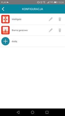Brama inteligentna I Zmiana nazwy produktów w aplikacji a Naciśnij ikonę b Naciśnij przycisk menu zakładki Configuration c