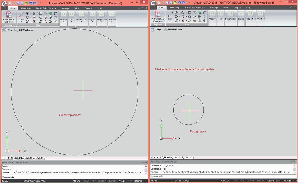 4: Zoom Poprawiono działanie polecenia Zoom-wszystko w obszarze Arkusza W Advance CAD 2015.