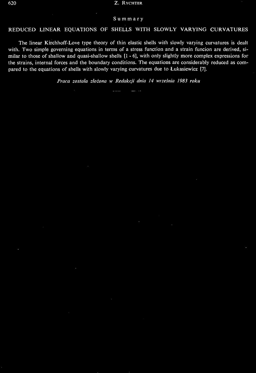 as compared to the equations of shells