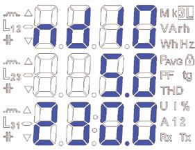 en 13 menu safety symbol 14 units of the displayed values 15 3-phase values display symbol 16 base values ratios 17 field for displaying base values, power, THD, date, mean values, frequency, time