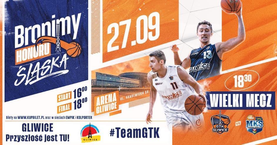 WYDARZENIA ARENY GŁÓWNEJ 27 WRZ GTK GLIWICE vs MKS DG INAUGURACJA SEZONU ENERGA BASKET LIGA Po raz drugi z rzędu inauguracja rozgrywek Energa Basket Liga odbędzie się w Gliwicach tym razem w Arenie.