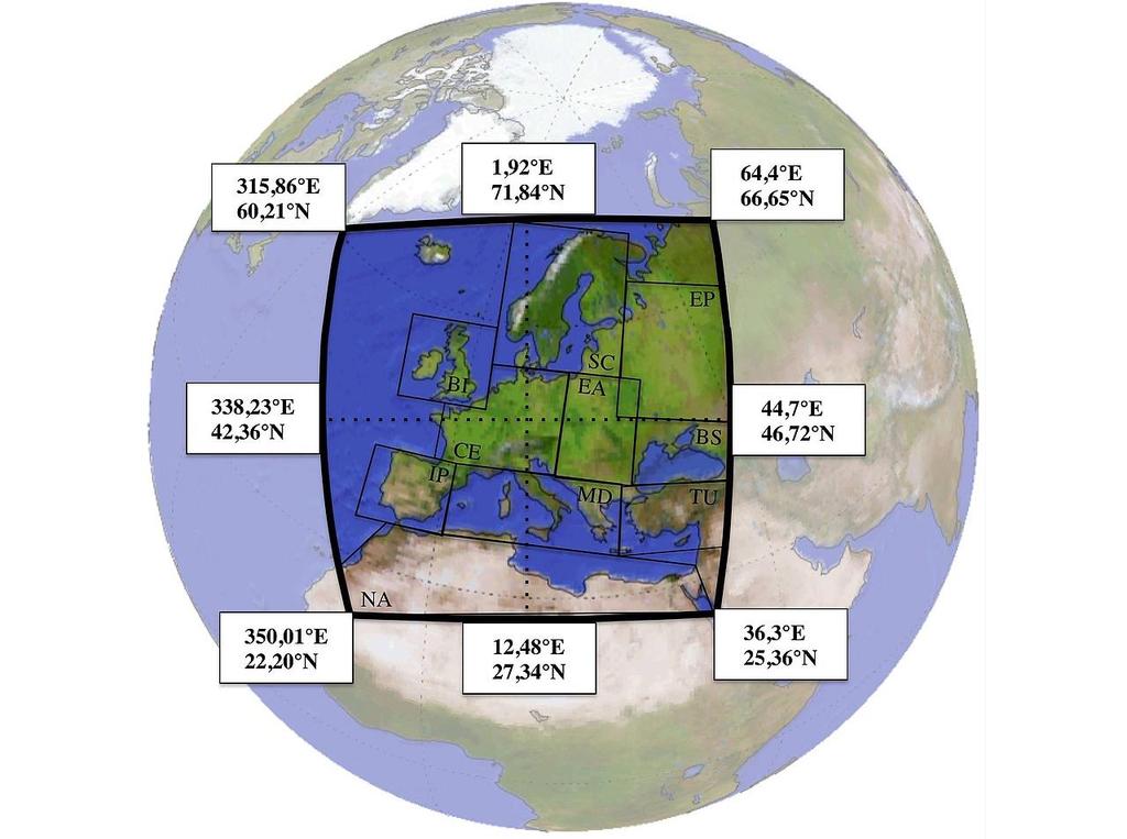 SCENARIUSZE KLIMATYCZNE Źródłem symulacji klimatycznych jest inicjatywa CORDEX (Coordinated Regional Downscaling Experiment initiative) Udostępniane są symulacje modeli klimatycznych m. in. dla domeny europejskiej o rozdzielczości 12.