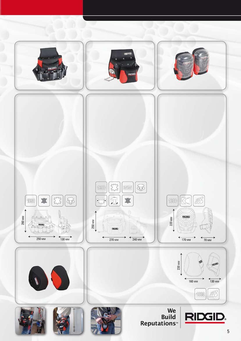 Torba instalatora Torba ogólnego użytku Żelowe nakolanniki Heavy duty Cat n 35743 Cat n 35778 Cat n 35823 Szerokie otwarcie oraz głęboka kieszeń dla przechowywania wielu przedmiotów Otwarta