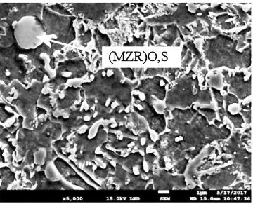 staliwo niemodyfikowane staliwo z dodatkiem MZR (MZR)O,S strefa wpływu ciepła (MnFe)S linia wtopienia spoina Rys. 9.