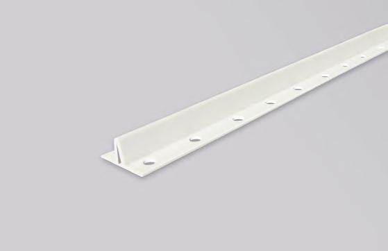 Listwa podtynkowa W10 ENG: PVC subplaster screed W10 RU: Маяк штукатырный ПВХ 10 мм RO: Sina ghidaj W10 din PVC ułatwia wykonanie tynku w pionie Listwa zakończeniowa do folii kubełkowej