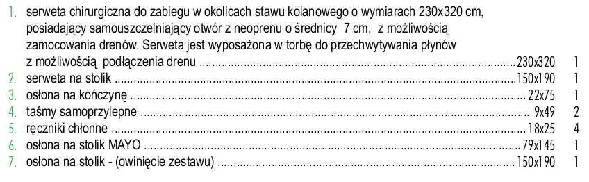 5 zaoferowano wzmocniony, zestaw do artroskopii