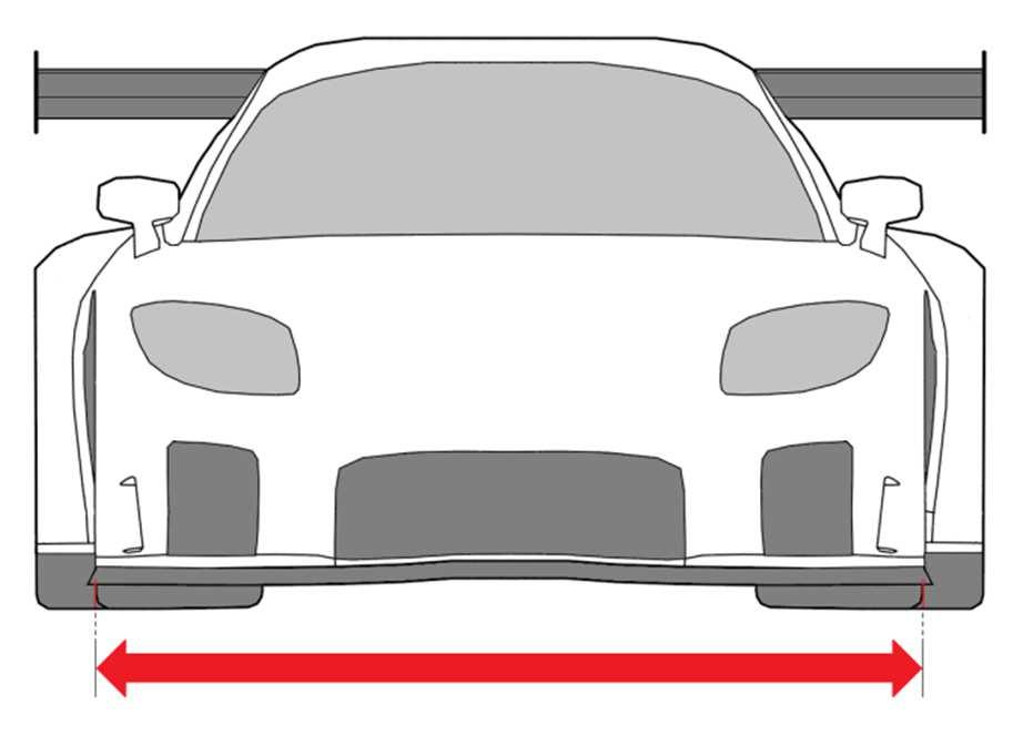 Front axle width szerokość przedniej osi Wybierz wartość odległości pomiędzy oponami przedniej osi mierzoną po zewnątrz w mm z tolerancją