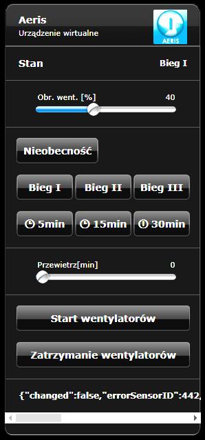 Urządzenie wirtualne może być obsługiwane ręcznie, przez wciskanie przycisków (w przeglądarce WWW, aplikacji mobilnej na telefonie lub tablecie).