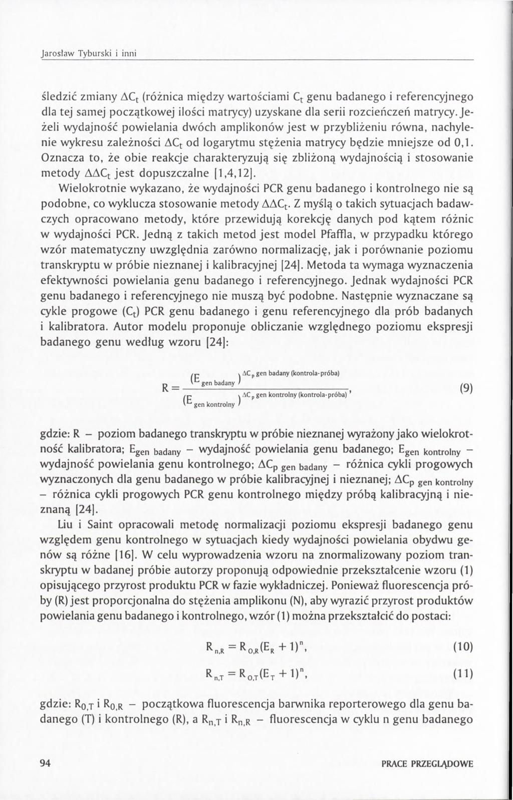 Jarosław Tyburski i inni Śledzić zmiany AQ (różnica między wartościami Q genu badanego i referencyjnego dla tej samej początkowej ilości matrycy) uzyskane dla serii rozcieńczeń matrycy.