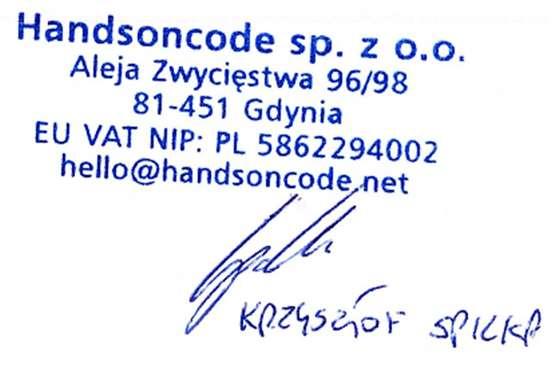 Nr postępowania:1/zp/u/06/19 ZMIANA TREŚCI ZAPROSZENIA DO SKŁADANIA OFERT na dostawę sprzętu elektronicznego dla firmy Handsoncode sp. z o.