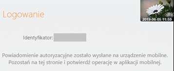 Pozostań na stronie i potwierdź operację w aplikacji mobilnej.