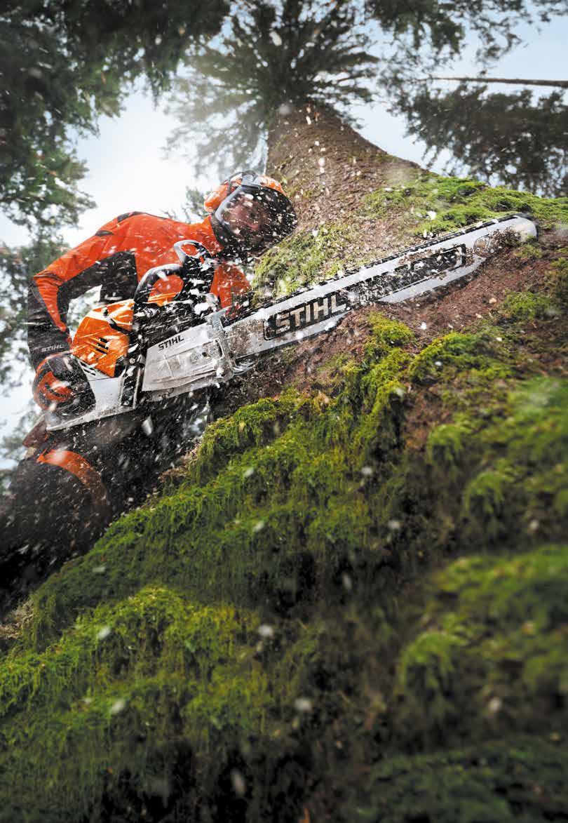 nowość Pilarka przyszłości STIHL MS 500i 5,0 kw/6,8 KM 6,2 kg 1 Pierwsza na świecie pilarka łańcuchowa z elektronicznie sterowanym wtryskiem paliwa.