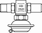 Regulator różnicy ciśnień, PN 6, 50 C Nastawa p ustawiana w przedziale zakresu nastaw lub nastawa fabryczna AVP AVP-F DN 5 20 25 32 Przyłącze G 3 /4 A G A G /4 A G 3 /4 A - Kołnierz k vs [m 3 /h]