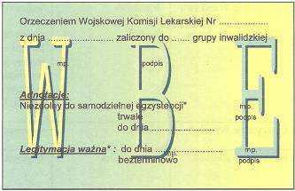 wykonane różną czcionką: w lewym górnym rogu wizerunek orła w kolorze srebrnym; w górnej części MINISTERSTWO OBRONY NARODOWEJ WOJSKOWE BIURO EMERYTALNE W.