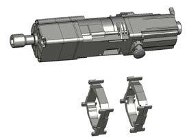 SZYNA 67 MM X 66 MM OTWARTA OD DOŁU 1 Za pomocą 2 śrub M3 x 8 2 przykręcić 2 adaptery 1